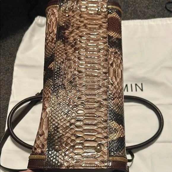 Brahmin Aubree - Savino Folklore- Brown Snake Print Women's Bag - Picture 11 of 16